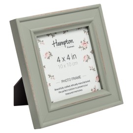 Hampton Frames | PALOMA Square Photo Frame | 4x4 Inch (10x10cm), Sage Green, Glass Front | Modern Minimalist Design, Tabletop or Wall Display | Home Decor Accessory