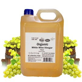 De La Rosa 613 De La Rosa Organic White Wine Vinegar, Aged in Spanish Wood Barrels, Vegan, Non-GMO & Gluten Free, Kosher for Passover, Great for Salad Dressings, Marinades and More, 5 Liter (Pack of 1)