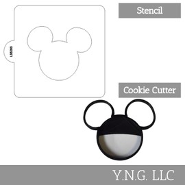 Magical Mouse FACE Outline Stencil and Cookie Cutter Decorating Set Made in USA LSC528S