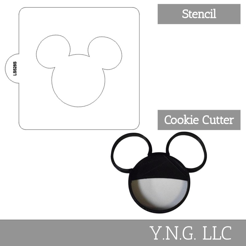 Magical Mouse FACE Outline Stencil and Cookie Cutter Decorating Set