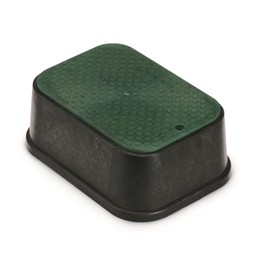 Rain Bird CPVBSTDEXT Professional Series 6" Extension Rectangular Sprinkler Valve Box, Black with Green Lid, 6.75" High