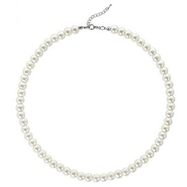 AREUM Necklace, Pearl, Men's Korean Fashion, Pearl, Stylish, Choker, 18.5 inches (47 cm), Adjustable, Tete Wear Motif, Popular Accessory