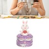 Rabbit Figurine Trinket Boxes Hand Painted Rhinestones Small Jewelry Box