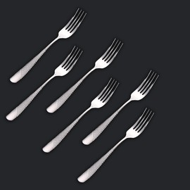 DAFFODILY® Signature Dessert Forks - Silver, Elegant Addition to Your Signature Cutlery Set, Set of 6, 304 Stainless Steel