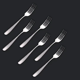 DAFFODILY® Signature Dessert Forks - Silver, Elegant Addition to Your Signature Cutlery Set, Set of 6, 304 Stainless Steel