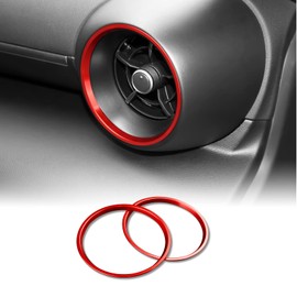 KUNGKIC 2 x Car Air Conditioner Air Outlet Ring Ventilation Ring Indoor Decorative Compatible with Toyota GR86 Subaru BRZ 2021 2022 2023 Aluminium Alloy Accessories Sport Style (Red)