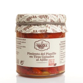 Piquillo Peppers in Strips Stewed with Garlic Jar 250 Ml