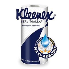 Kleenex Maxi-absorb Servitoalla, 1 Rollo Con 117 Hojas Dobles, Rpida Absorcin.                                                                        