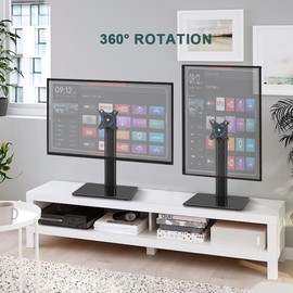BFTOU Monitor Stand for 13″–32″ Screens Swivel Computer Monitor Holder 5 Height Adjustable Vesa Monitor Mount Holds up to 55lbs