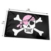 Pink Girl Pirate Skull Flag 3x5 Ft Outdoor Indoor With