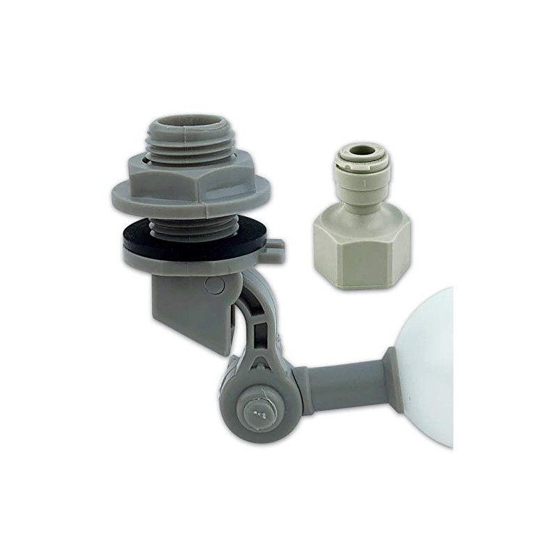 Finerfilters Adjustable Float Valve 1/4" for Reverse Osmosis, Aquariums, Hydroponics,