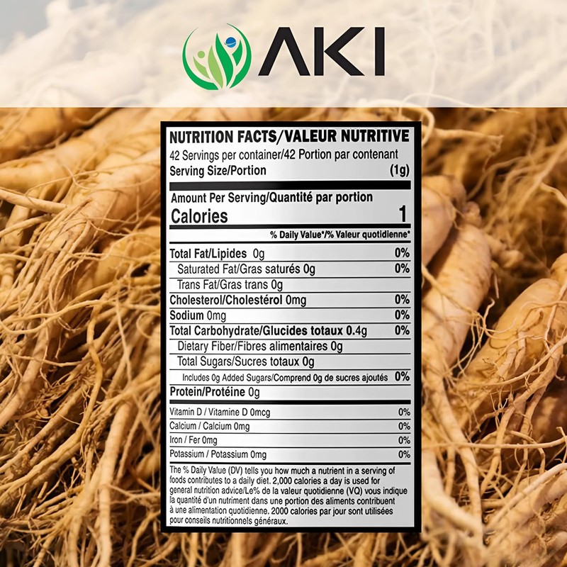 AKI American Ginseng Powder with 4% Ginsenosides - Ideal with