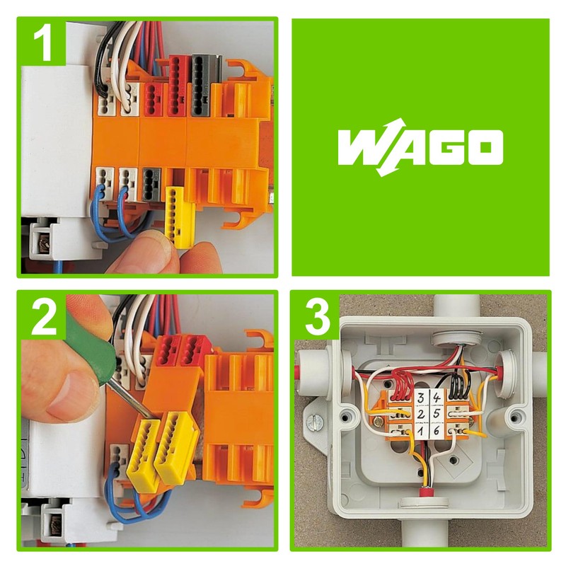 WAGO Mounting adapter 243-113, 6 slots for 4 and 8-conductor