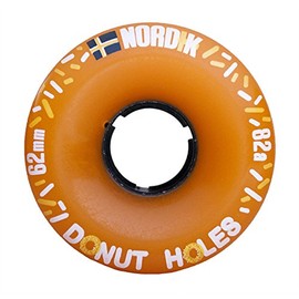 Nordik Donut Holes 62mm 82a Orange Longboard Wheels - Set of 4