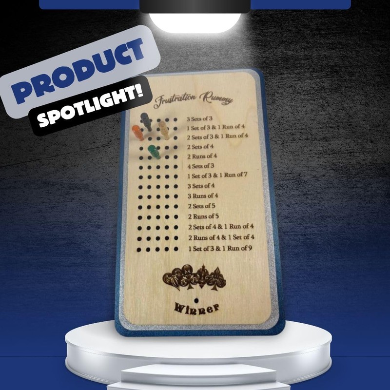 Frustration Rummy Scorecard Board Game - Family Game Night Set