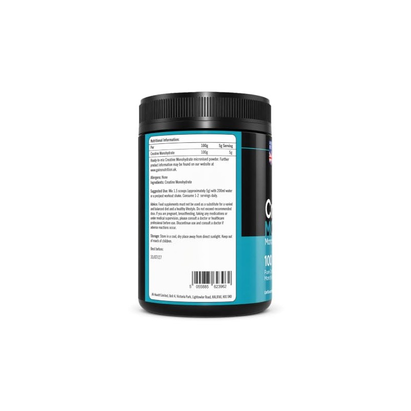 GN Creatine Monohydrate Powder, 1kg, with 600ml Shaker, for Muscle