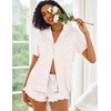 Ekouaer Pajamas Set for Women Short Sleeve Sleepwear Button Down