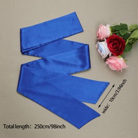 obmwang Wedding Satin Sash Belt for Special Occasion Dress Bridal Sash 4'' Wide Double Side, Royal Blue