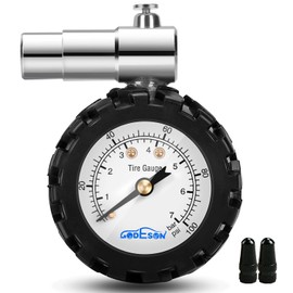 Presta Valve Gauge, GODESON Analog Presta Valve Bicycle Tire Pressure Gauge,100PSI/7Bar, Suitbale for Hybrid Bike Tire Inflation Range