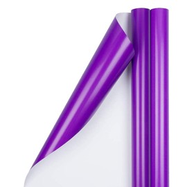 JAM Paper Gift Wrap - Glossy Wrapping Paper - 50 Sq Ft Total (30 in x 10 Ft Each) - Purple - 2 Rolls/Pack