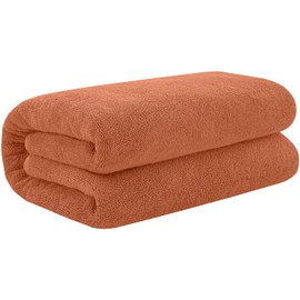 DAN RIVER 100% Cotton Premium Bath Sheets – 550 GSM (40x80 Inches) Highly Absorbent and Quick Dry Extra Large Luxury Bath Towels – Super Soft Towels for Bathroom, Hotel, Orange Pack of 1