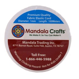 Mandala Crafts 1mm 100M Round Rubber Fabric Crafting Stretch Elastic Cord String (Red)
