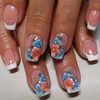 Tyuimhx Flowers Press on Nails Short Square Fake Nails With