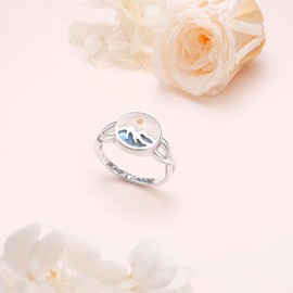 Mustard Seed Mountain Rings for Women 925 Sterling Silver Mountain Jewelry