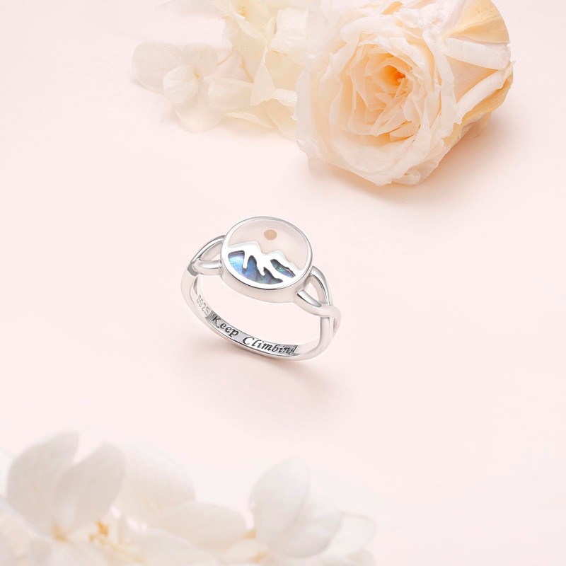 Mustard Seed Mountain Rings for Women 925 Sterling Silver Mountain