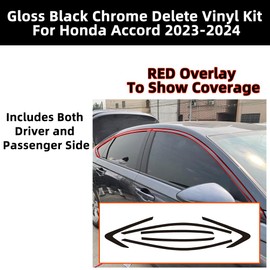 Window Trim Chrome Delete Blackout Overlay Kit Pre-Cut Vinyl Compatible for Honda Accord 11th Gen 2023-2024, dewo5447