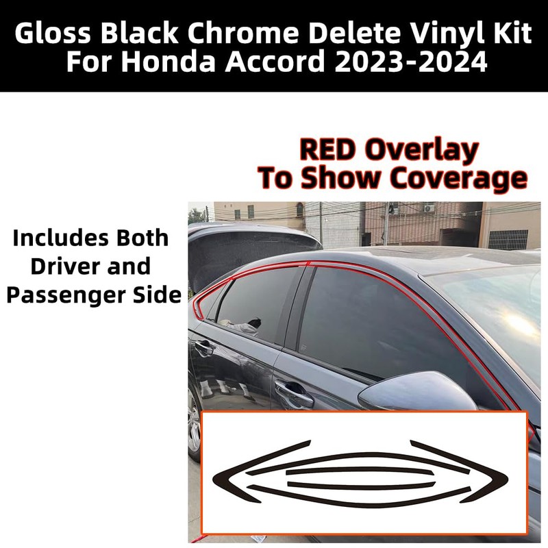 Window Trim Chrome Delete Blackout Overlay Kit Pre-Cut Vinyl Compatible