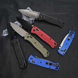 Mini BM 535 Nylon Glass Fibre Handle Folding Knife Custom Drop Point Blade for Camping & Tactical Pocket Knives US Spotcolor: Black blade, black handle, blade length: 3.23in, blade width: 1.1in, type: Pocket Knife