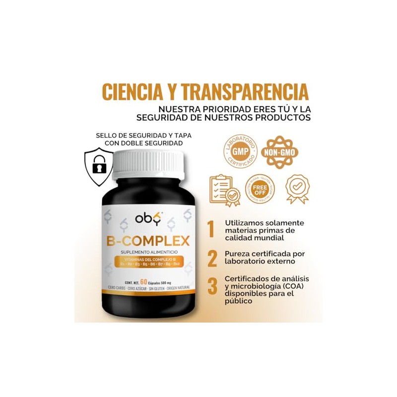 Oby Complejo B Completo | Vitamina B12, B1, B2, B3,