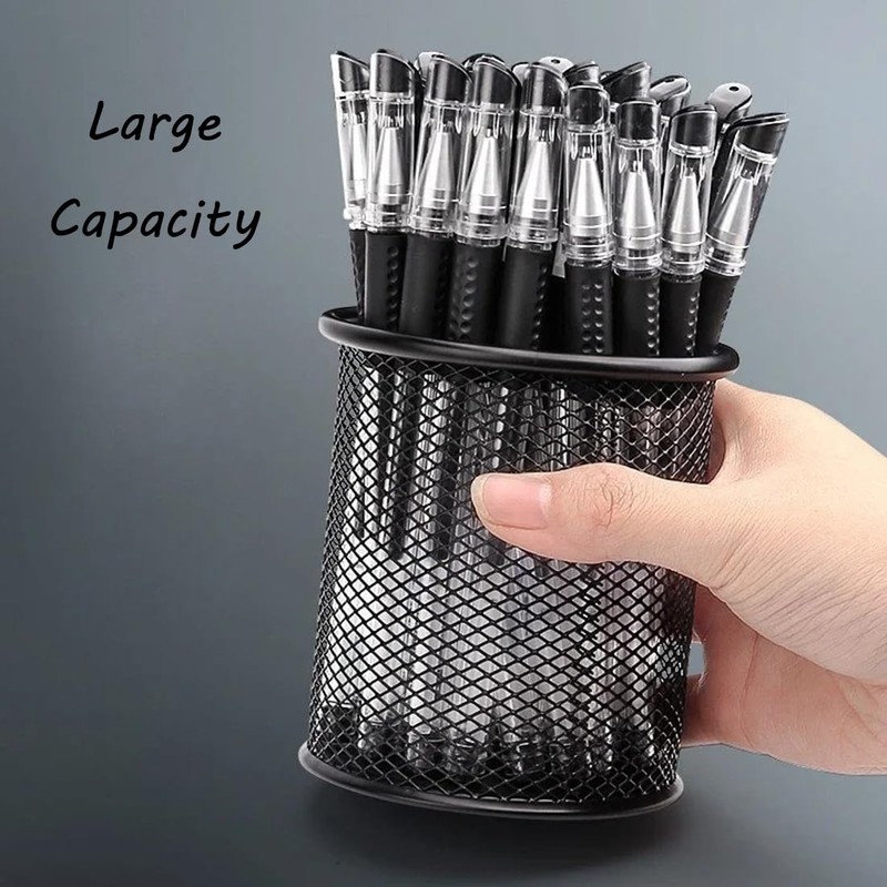 EastyGold Pen Holder Metal Pencil Organizer Mesh Cup Hollow Desktop