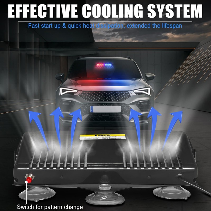 XTAUTO Car 16-led 18 Flashing Mode Emergency Vehicle Dash Warning