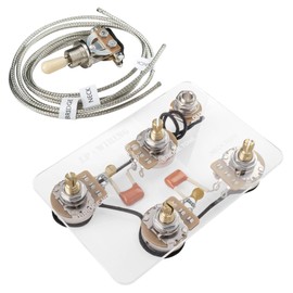Musiclily Pro LP STD Modern 60s PLUS Treble Bleed Pre-wired Wring Harness Kit Upgrade for Epiphone LP Style Electric Guitar, Nickel Switch