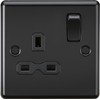 Knightsbridge 13A 1G DP Switched Socket - Matt Black