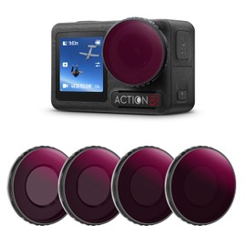 K&F Concept ND/PL Filters for DJI Osmo Action 4/5 Pro ND8&PL, ND16&PL, ND32&PL, ND64&PL- 4-Pack nd cpl Multi-Coated Neutral Density Action 4 Accessories