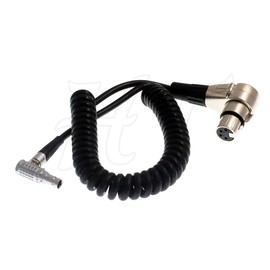 Alexa Camera Video Monitor Spiral Cable XLR 4 Pin Female 2 Pin Male Angled