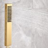 Asyas Square Solid Brass Hand Held Shower Head (Gold)