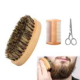 Beard Comb, Beard Brush Set, Beard Brush with Boar Bristles, Comb Set, Beard Scissors, Beard Scissors, Beard Comb Made of Wood, Beard Brush, Beard Comb Set, Pockets Beard Brush, Boar Bristles and Comb
