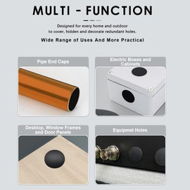 BOPOREAE 70PCS 5/16 in/8 mm Plastic Plug for Round Hole, Snap in Locking Flush Type Panel Plugs Fastener Door Screw Hole Covers for Kitchen Cabinet Furniture Electric Box, Tube Pipe Choke Plug