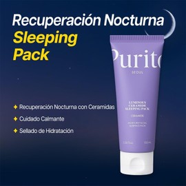PURITO Sleeping Pack Crema Hidratante Nocturna con Ceramidas y Cica - Mascarilla Facial Barrier Cream Piel Sensible - Skin Barrier Repair Escualano Ácido Hialurónico - K-Beauty Seoul 100 ml