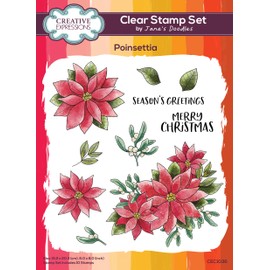 Creative Expressions CEC1036 Jane's Doodles Clear Stamp Set Poinsettia, Colourless, 6 in x 8 in