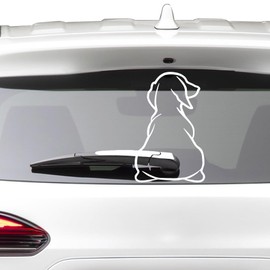 HQRNYP Funny Dog Moving Tail Decal, Rear Window Decal, Auto Decoration Waterproof Cute Animal Dog Waving Tail Wiper Sticker, Universal Creative Vehicle Decoration Accessories for Most Cars (Style A)