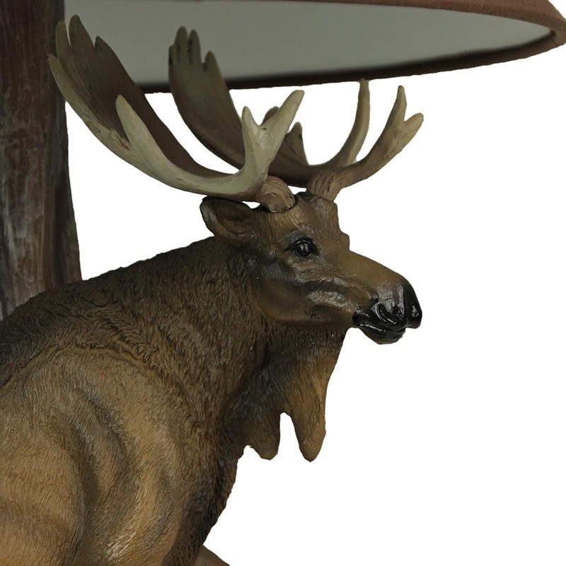 North American Bull Moose Table Lamp with a 12-Inch Diameter