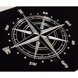 Diamond Etched Products Brilliant ENGRAVED Compass Car Tag Diamond Etched Vanity Front License Plate