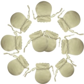 wanerxin 10pcs Mini Small Velvet Drawstring Pouches Gift Bags for Jewelry,Ring,Earrings,Earphone,Wedding Favors, Party Favors,2.7" X 3.5" (beige)