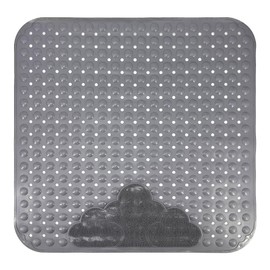 INCETUE Non-Slip Shower Mat, 80 x 80 cm, Non-Slip Shower Mat with Suction Cups, Non-Slip Shower Mat, Shower Mat, Non-Slip for Children and Elders, Grey