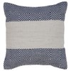 LR Home Blue Geometric White Striped Throw Pillow 18" x
